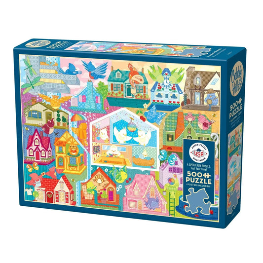 Rainbow Birdies "Speed Puzzle" 500 Piece Jigsaw Puzzle Cobble Hill