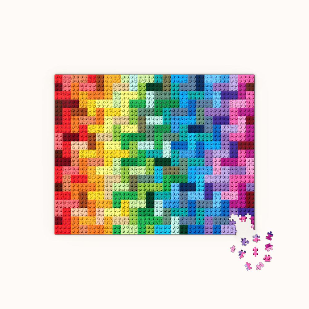 Rainbow Bricks LEGO 1000 Piece Jigsaw Puzzle Chronicle