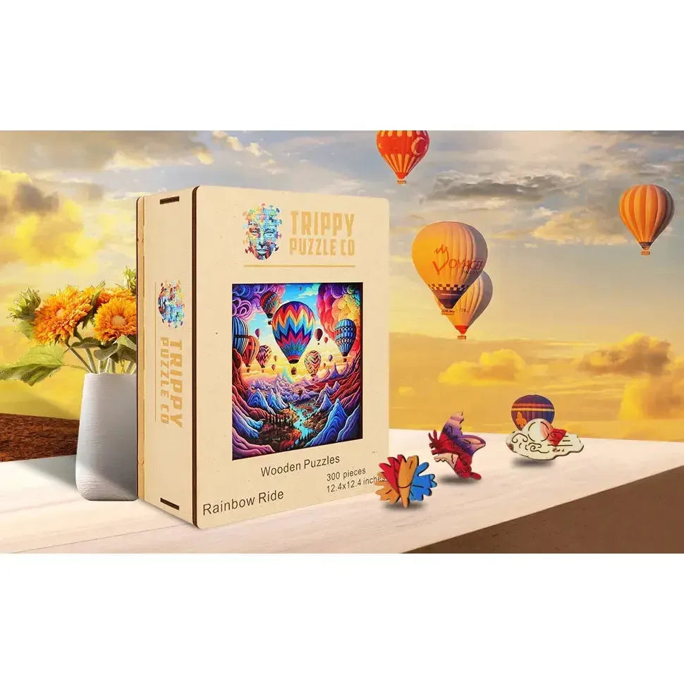Rainbow Ride 300 Piece Wooden Jigsaw Puzzle Trippy