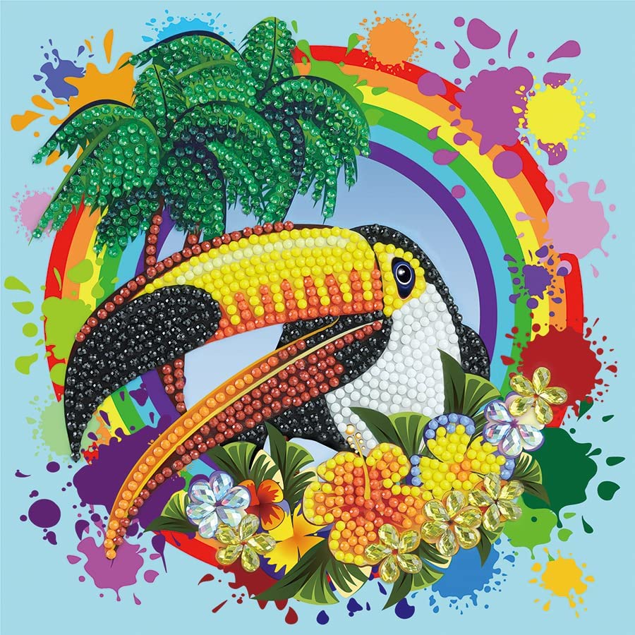 Rainbow Toucan Crystal Art Card Kit Craft Buddy