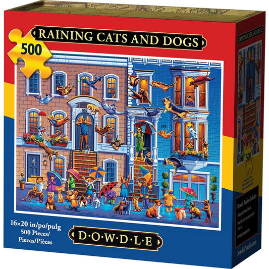 Raining Cats & Dogs 500 Piece Jigsaw Puzzle Dowdle