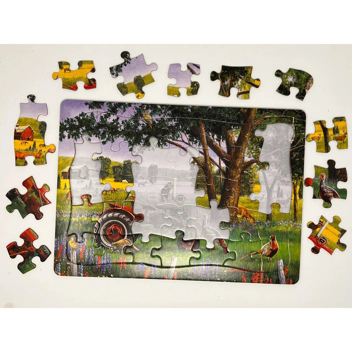 Red Tractor 35 Piece Tray Jigsaw Puzzle Cobble Hill