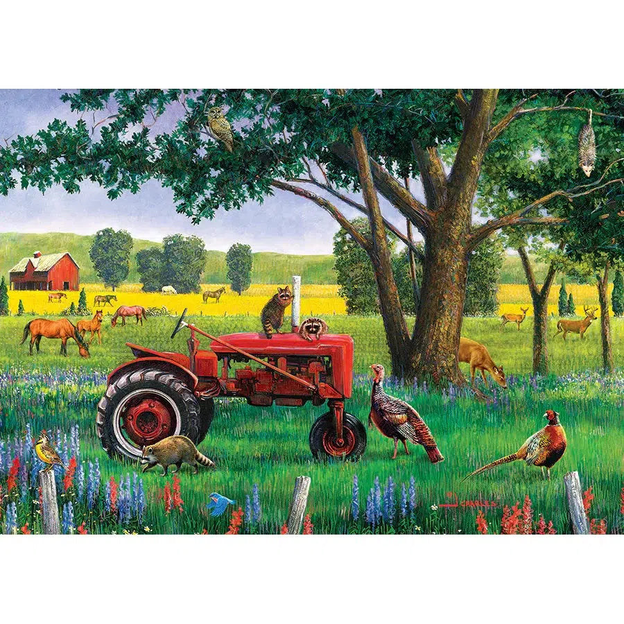 Red Tractor 35 Piece Tray Jigsaw Puzzle Cobble Hill