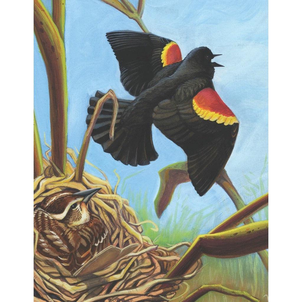 Red-winged Blackbird 100 Piece Mini Jigsaw Puzzle NYPC