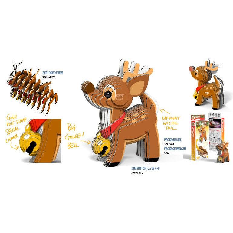 Reindeer 3D Cardboard Model Kit Eugy