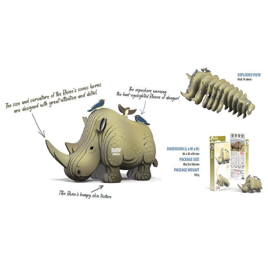 Rhino 3D Cardboard Model Kit Eugy