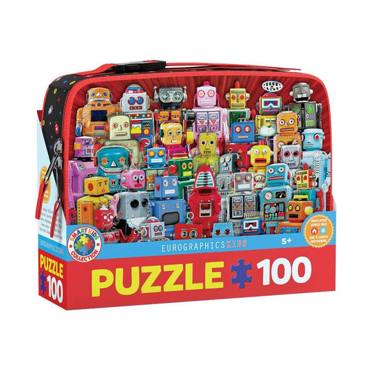Robots Lunch Bag & 100 Piece Jigsaw Puzzle Eurographics