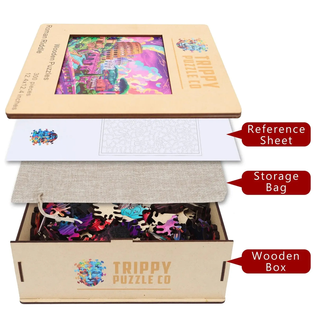 Roman Riddle 300 Piece Wooden Jigsaw Puzzle Trippy