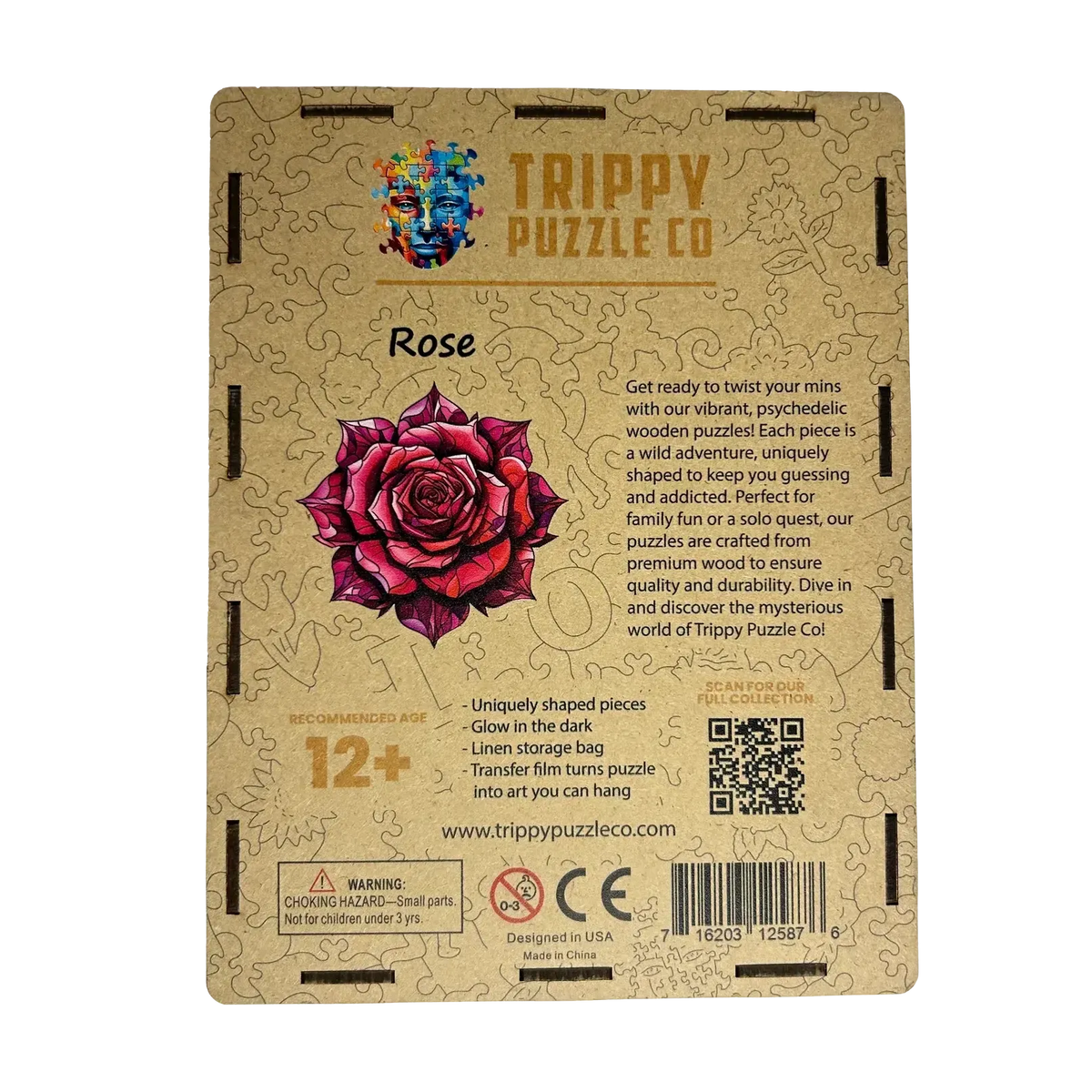 Rose 300 Piece Wooden Shaped Jigsaw Puzzle Trippy
