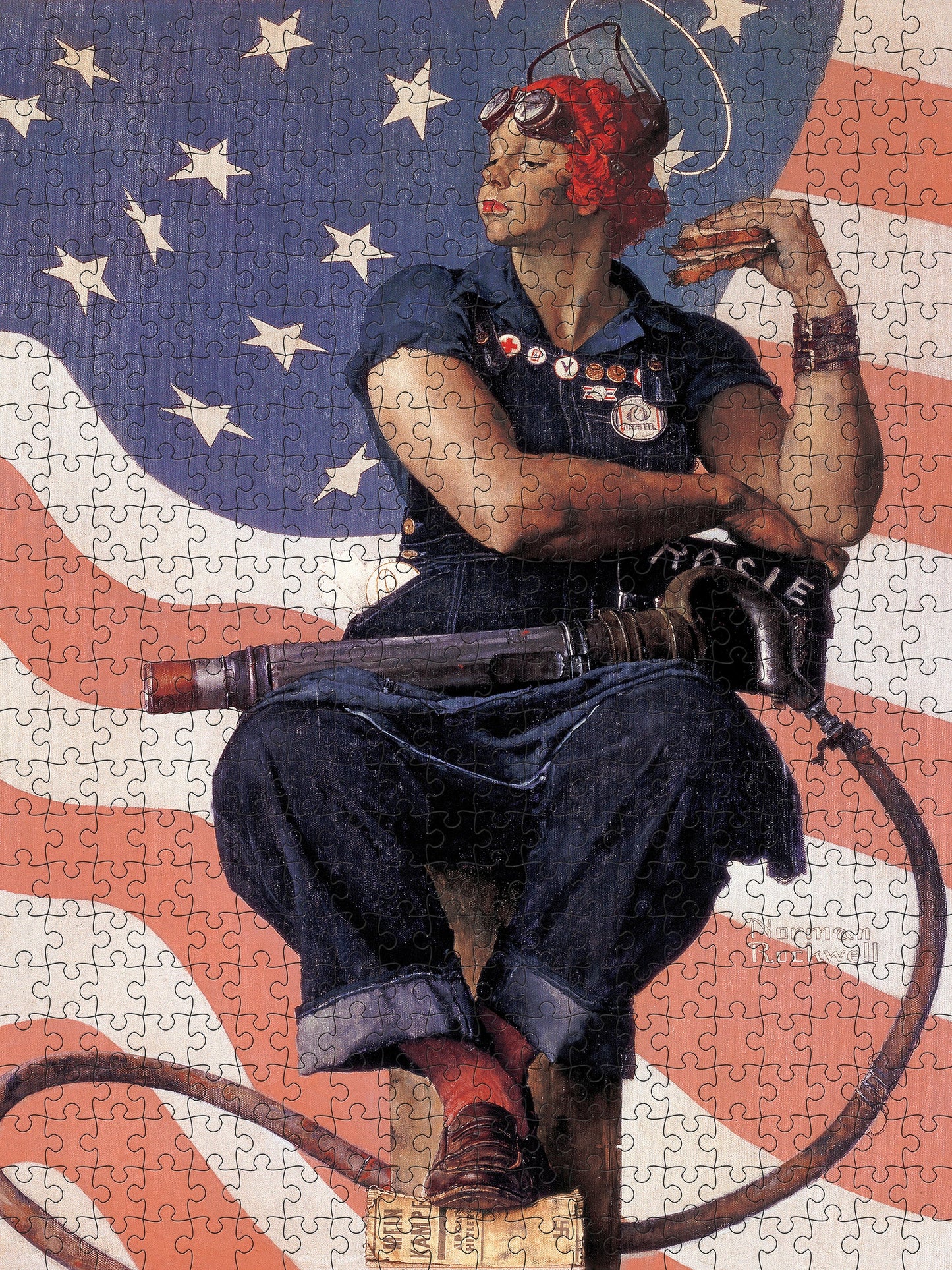Rosie the Riveter by Rockwell 500 Piece Jigsaw Puzzle Pomegranate