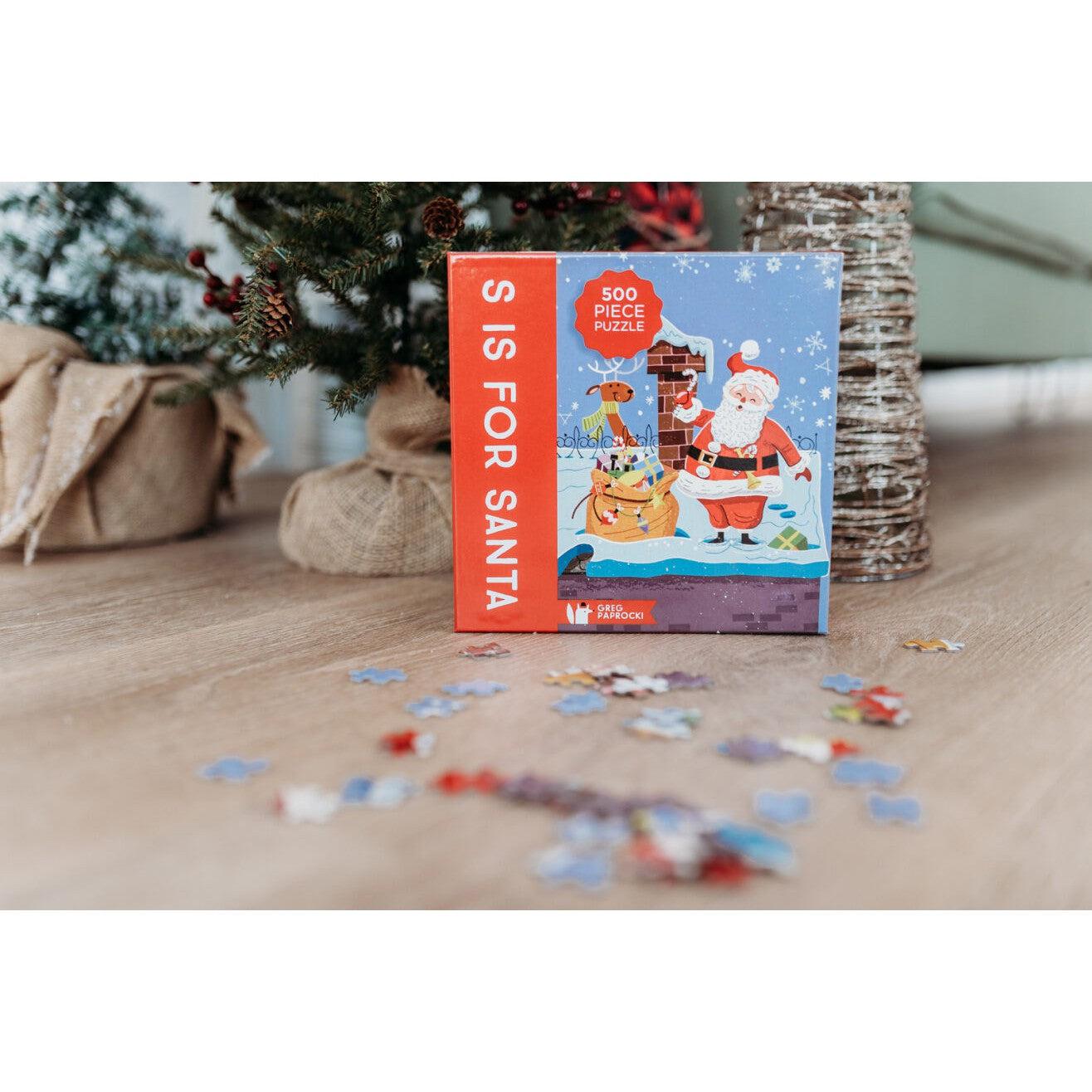 S is for Santa 500 Piece Jigsaw Puzzle Gibbs Smith