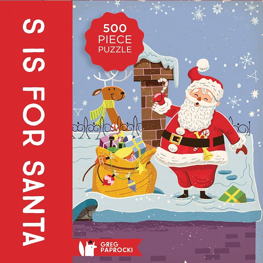 S is for Santa 500 Piece Jigsaw Puzzle Gibbs Smith