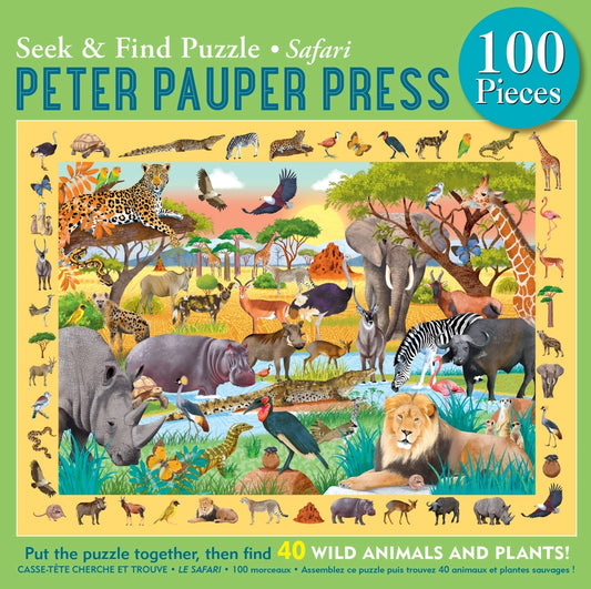 Safari 100 Piece Seek & Find Jigsaw Puzzle Peter Pauper
