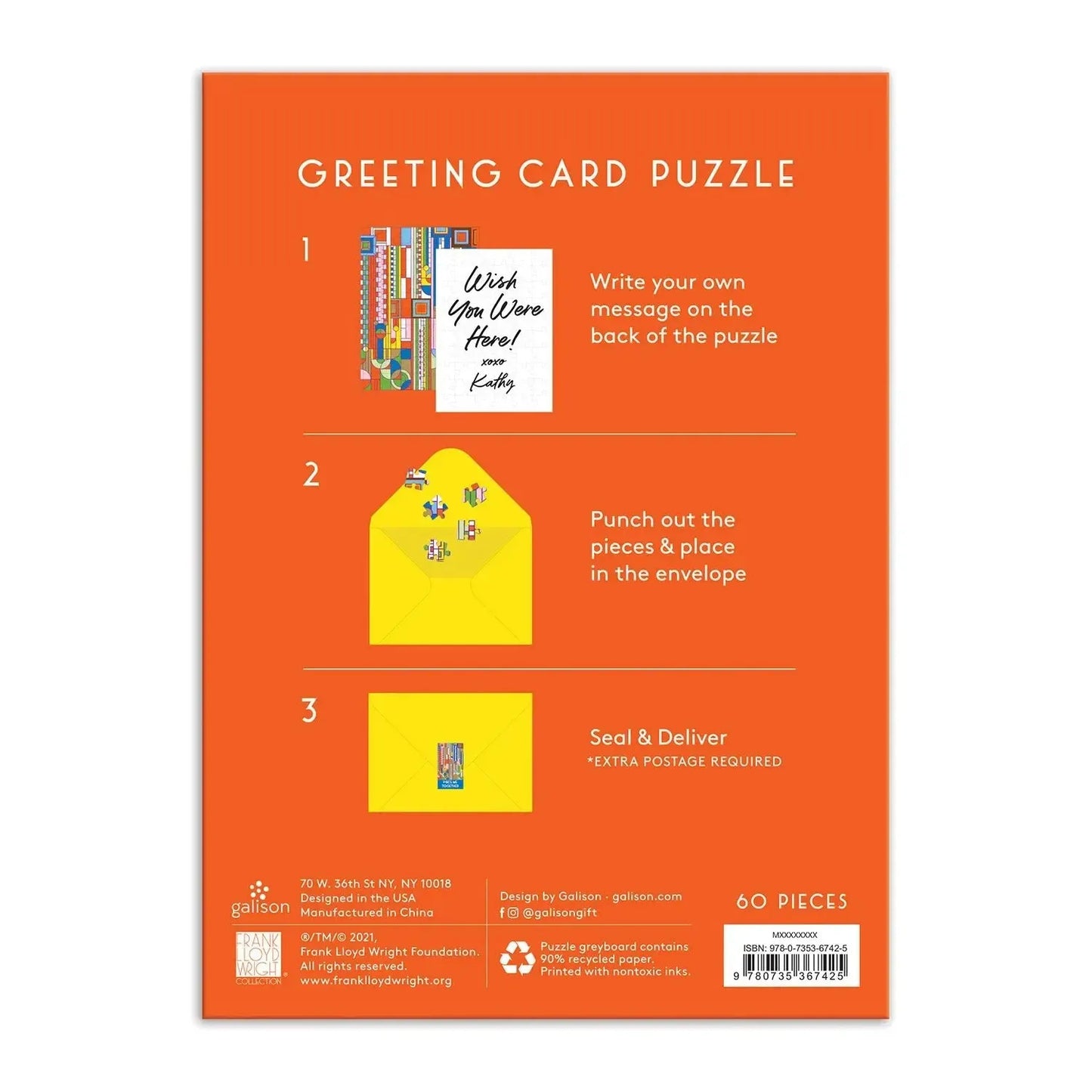 Saguaro Forms & Cactus Flowers Greeting Card 60 Piece Jigsaw Puzzle Galison