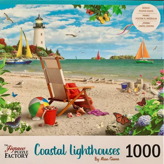 Sail into Summer Costal Lighthouses 1000 Piece Jigsaw Puzzle Leap Year