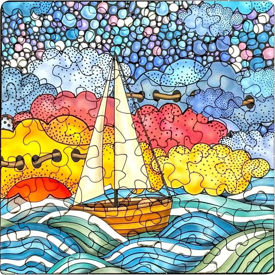 Sailboat 72 Piece Pocket Jigsaw Puzzle Curiosi