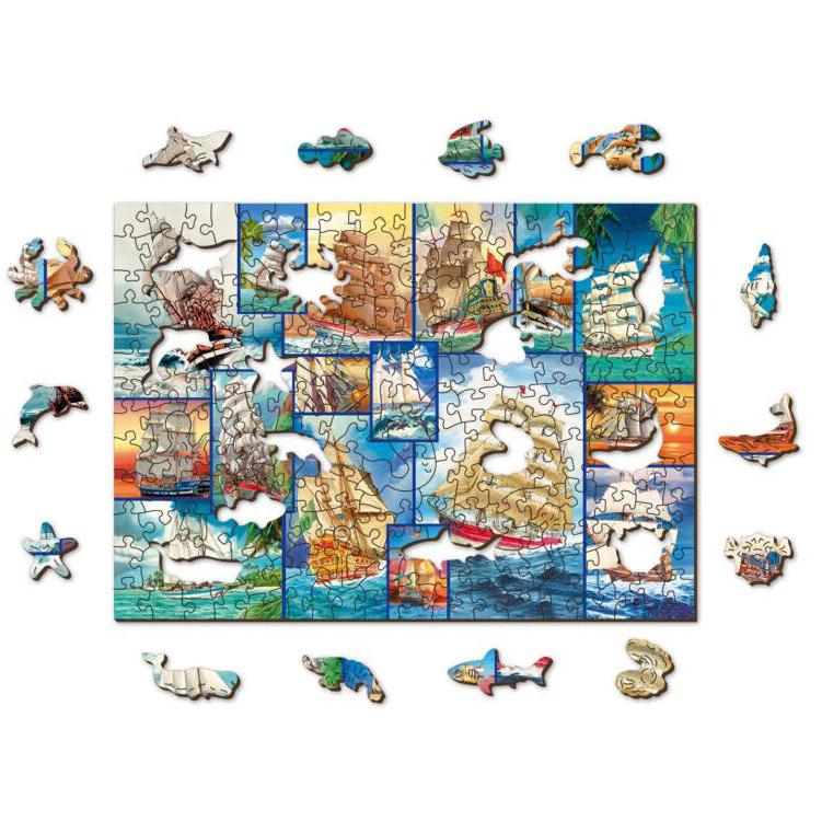 Sailing Ships 200 Piece Wood Jigsaw Puzzle Wooden City