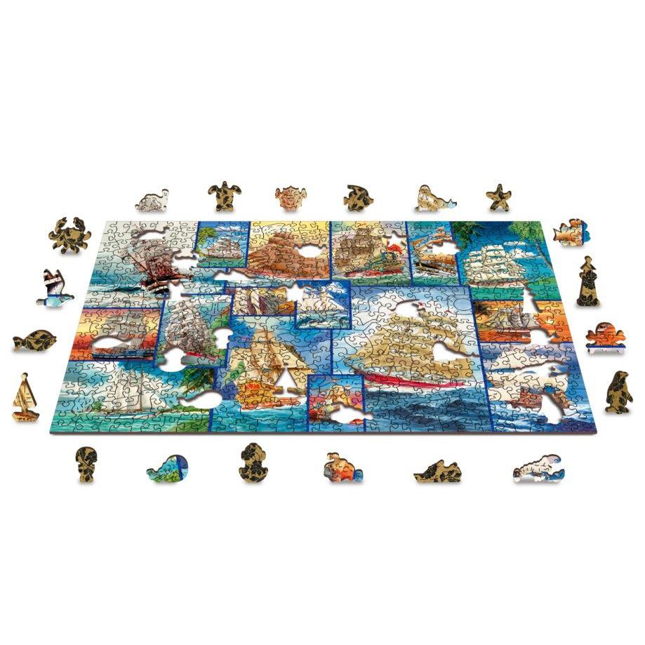 Sailing Ships 505 Piece Wood Jigsaw Puzzle Wooden City