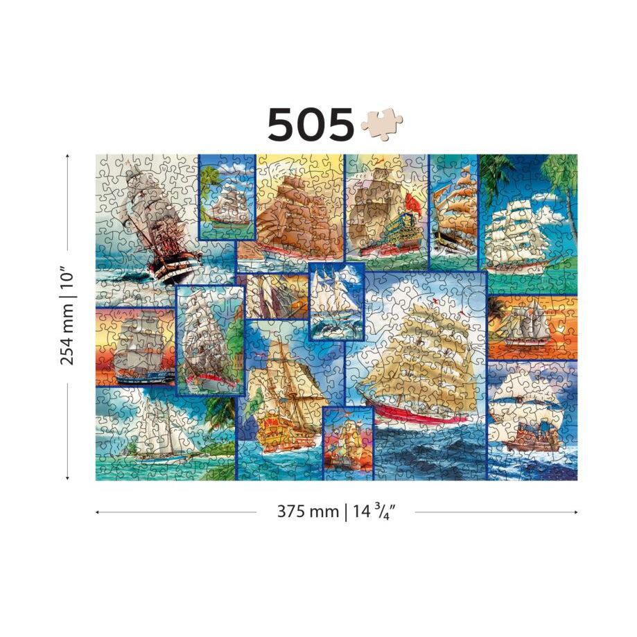 Sailing Ships 505 Piece Wood Jigsaw Puzzle Wooden City