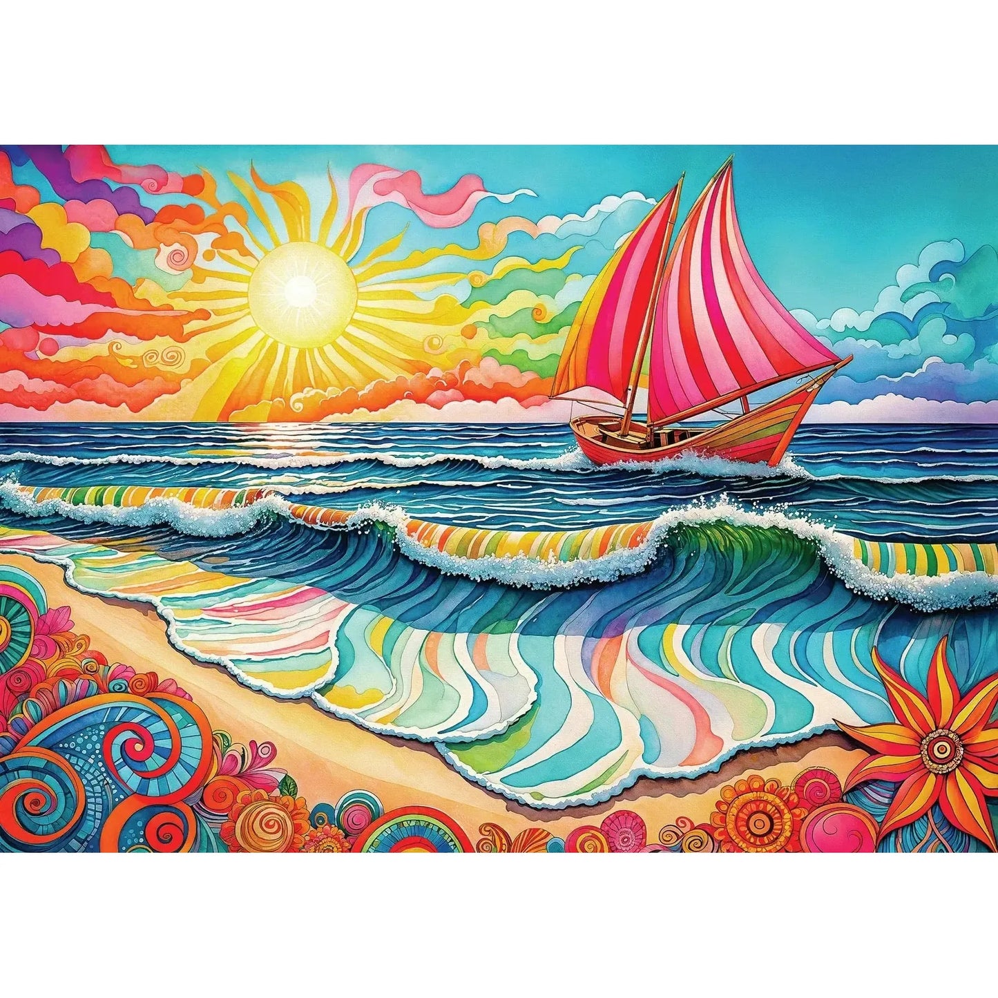 Sailing at Sunrise 1000 Piece Jigsaw Puzzle Enjoy
