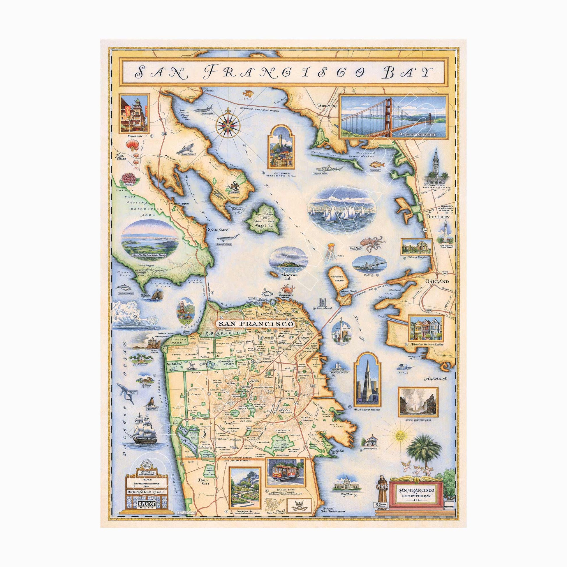 San Francisco Bay 1000 Piece Jigsaw Puzzle Xplorer Maps