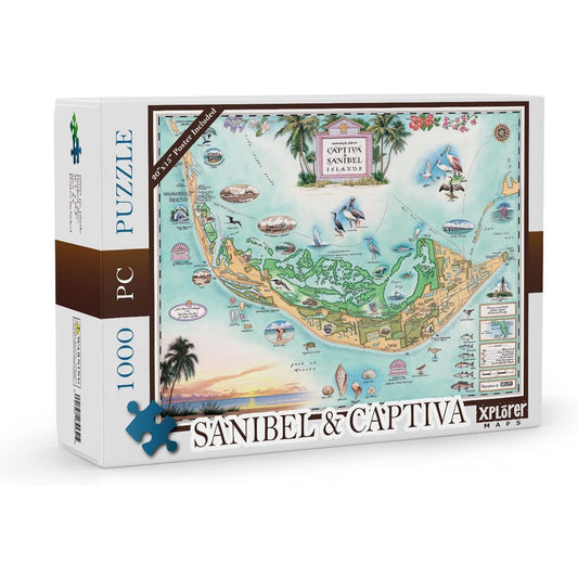 Sanibel & Captiva Islands 1000 Piece Jigsaw Puzzle Xplorer Maps