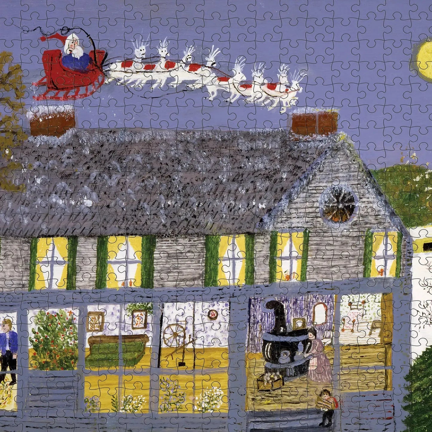 Santa Clause II by Grandma Moses 500 Piece Jigsaw Puzzle Pomegranate