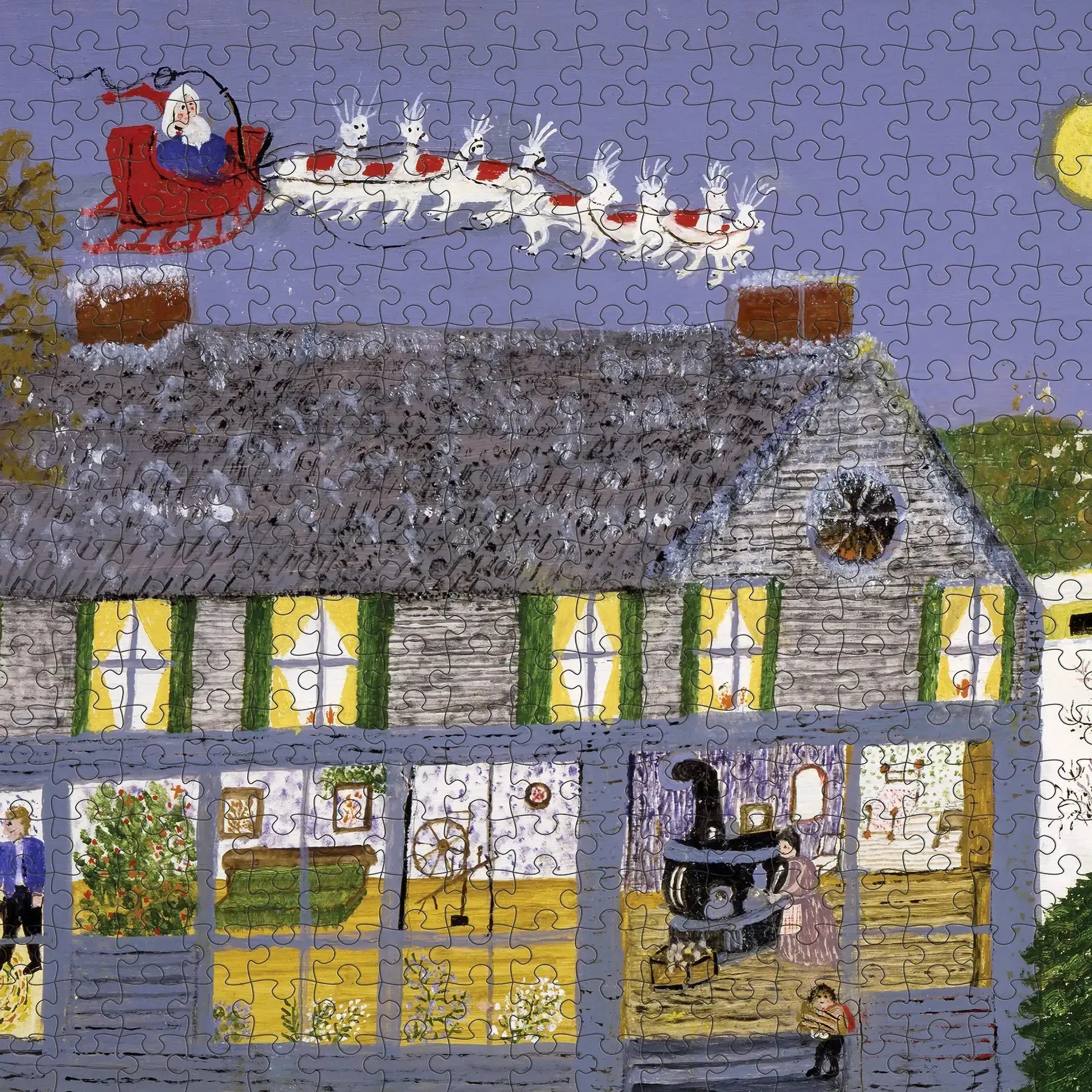 Santa Clause II by Grandma Moses 500 Piece Jigsaw Puzzle Pomegranate