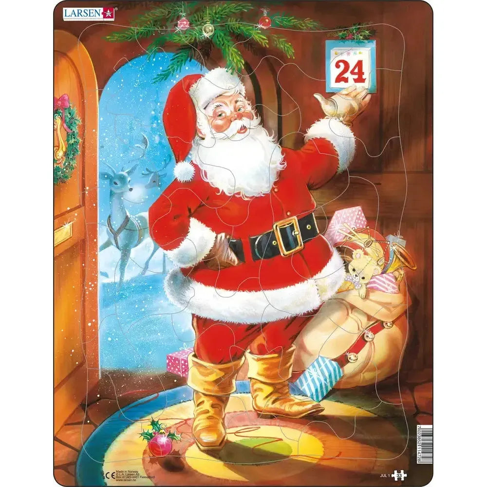 Santa on Christmas Eve 33 Piece Tray Jigsaw Puzzle Larsen