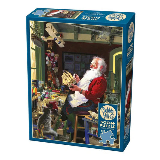 Santa's Workbench 500 Piece Jigsaw Puzzle Cobble Hill