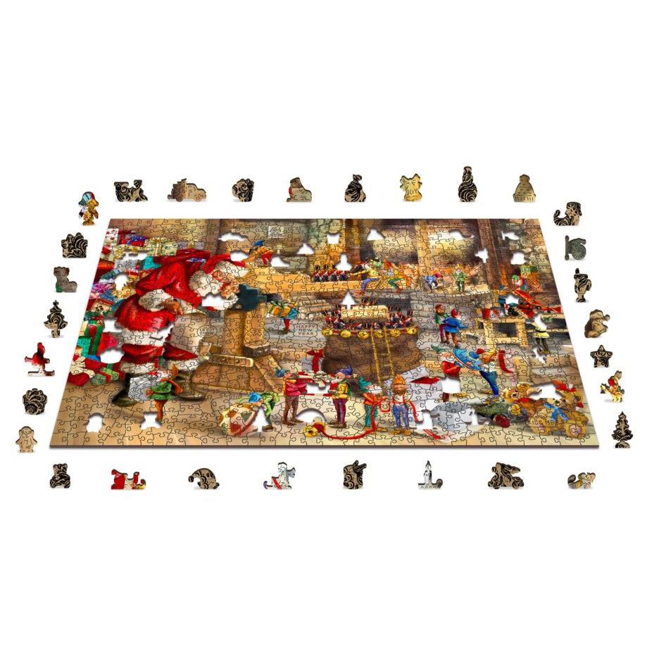 Santa’s Workshop 750 Piece Wood Jigsaw Puzzle Wooden City