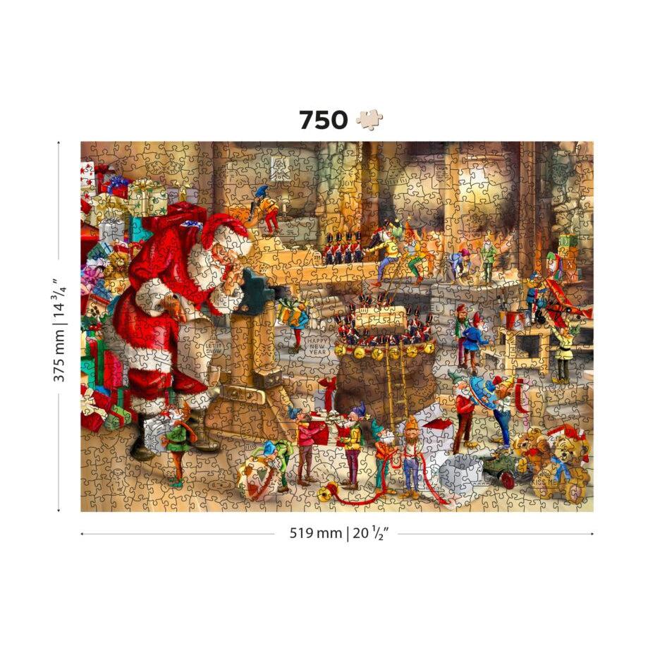 Santa’s Workshop 750 Piece Wood Jigsaw Puzzle Wooden City