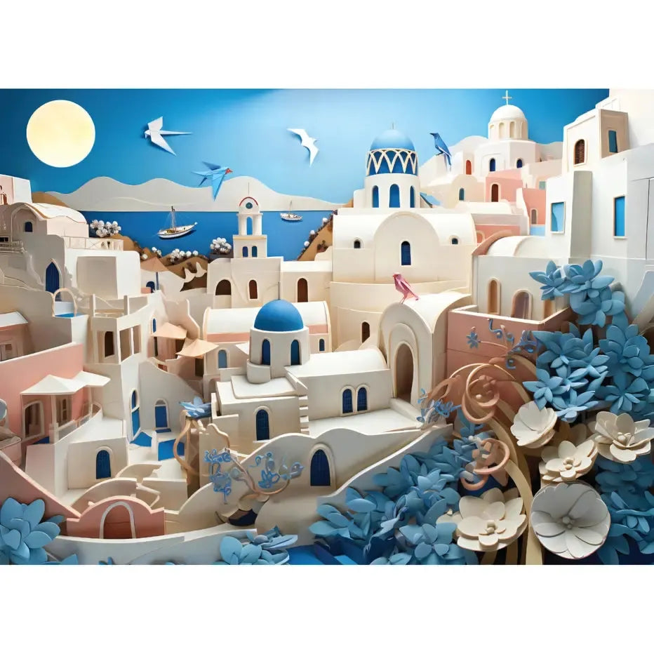 Santorini Greece 1000 Piece Jigsaw Puzzle Final Piece