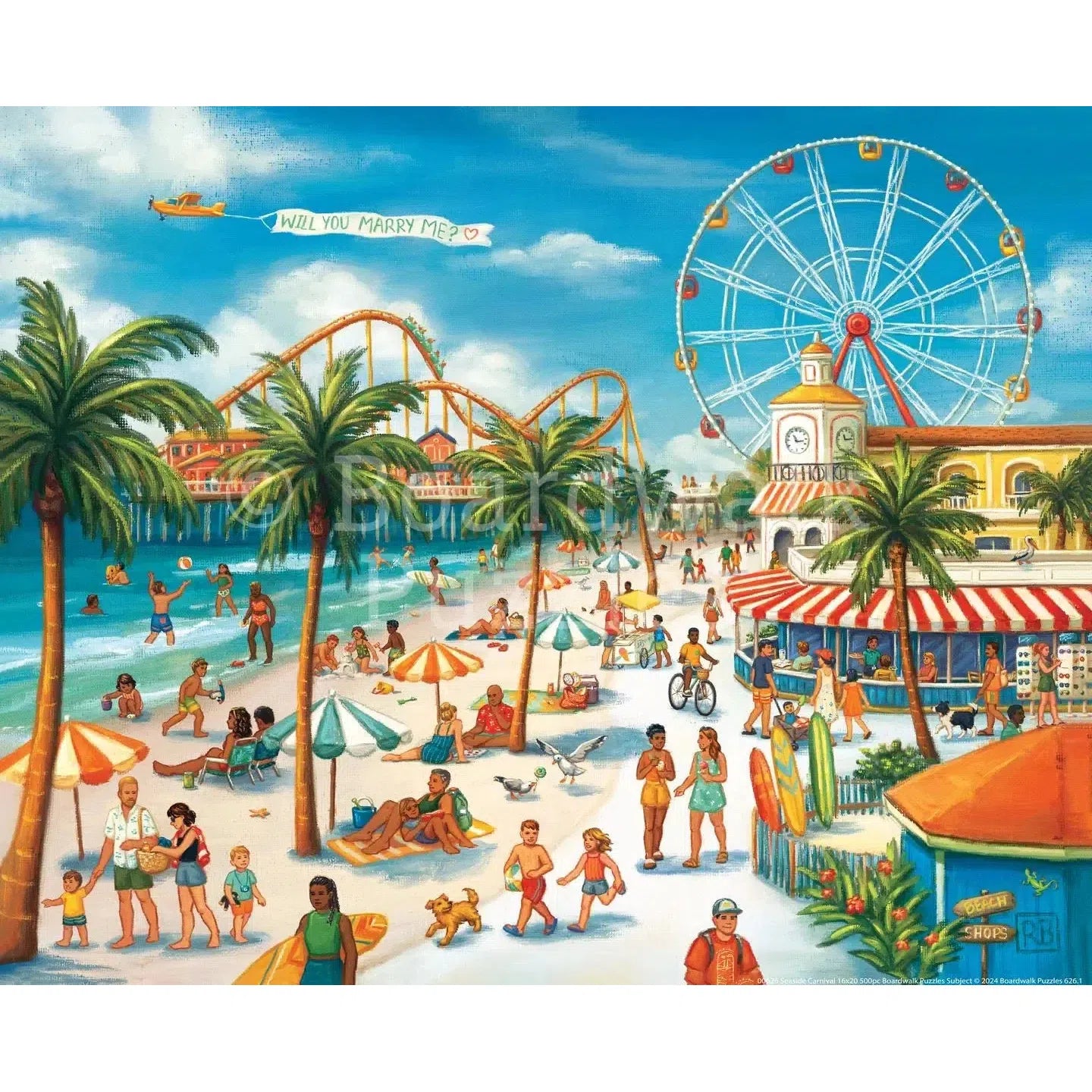 Seaside Carnival 210 Piece Jigsaw Puzzle Boardwalk