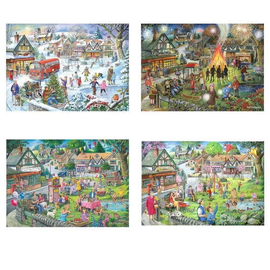 Seasons on the Green Set of 4 500 Piece Jigsaw Puzzles HOP