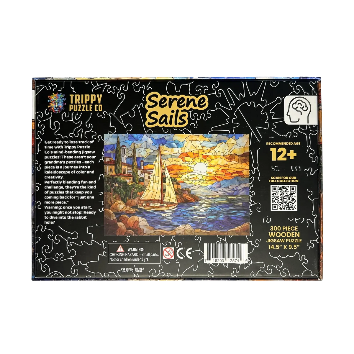 Serene Sails 300 Piece Wooden Jigsaw Puzzle Trippy
