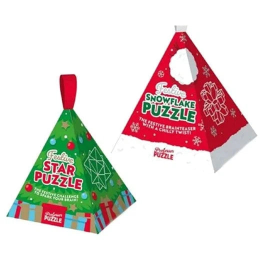 Set of 2 Festive Brain Teaser Puzzles in Ornament Box Professor Puzzle