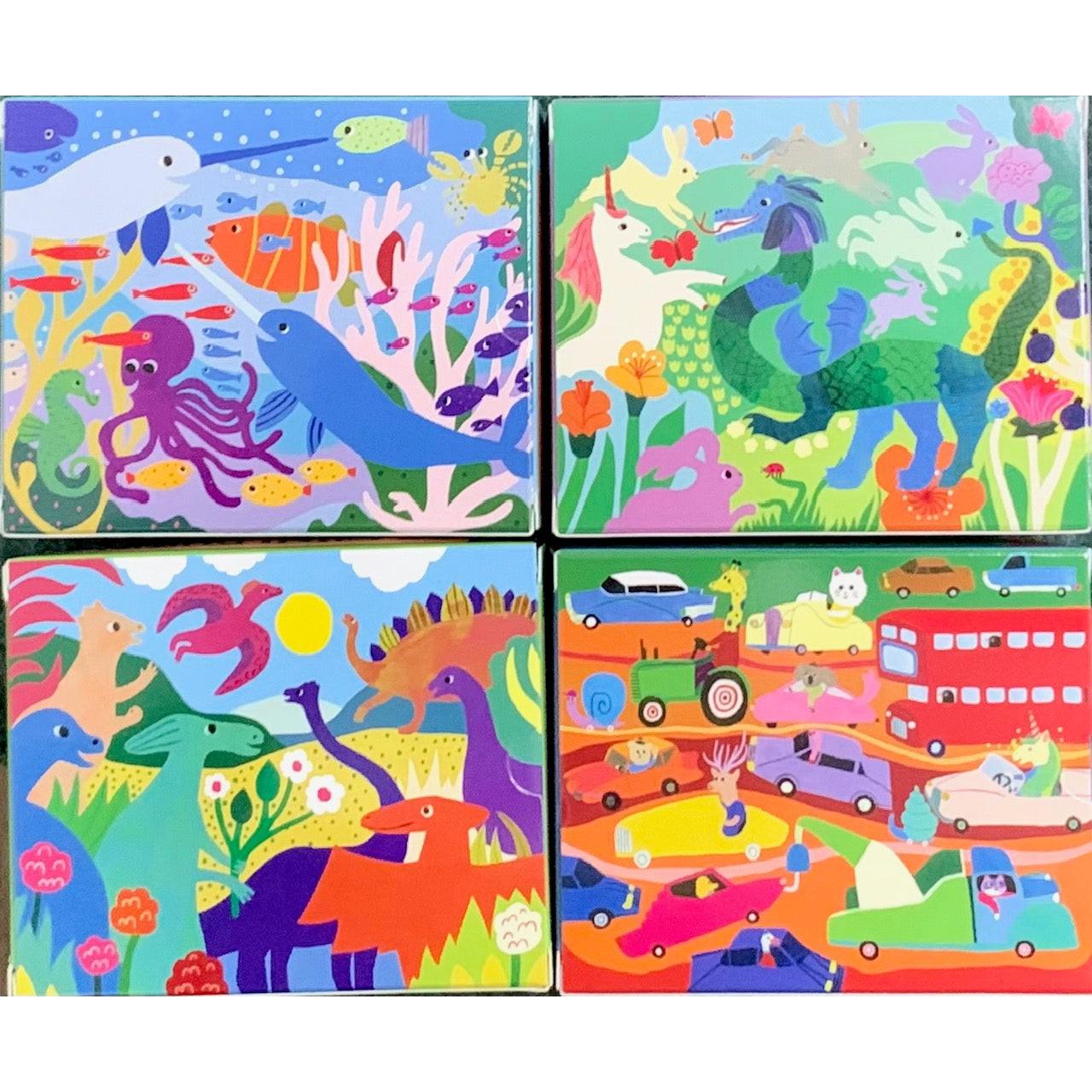 Set of 4 Monika Forsberg Animal 36 Piece Mini Jigsaw Puzzles eeBoo