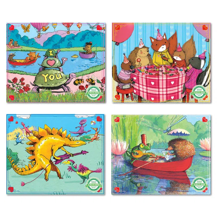 Set of 4 Valentine 36 Piece Mini Jigsaw Puzzles eeBoo