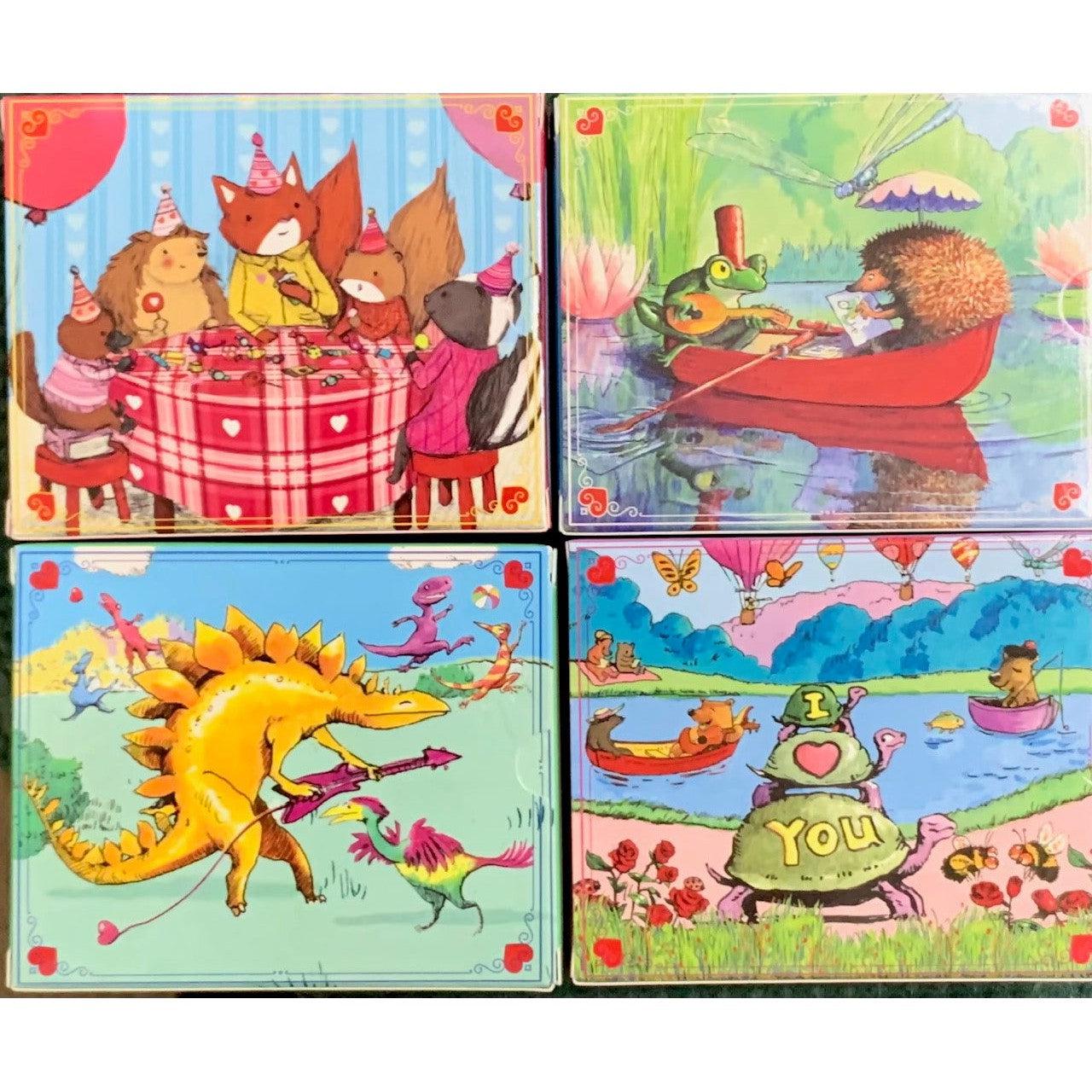 Set of 4 Valentine 36 Piece Mini Jigsaw Puzzles eeBoo