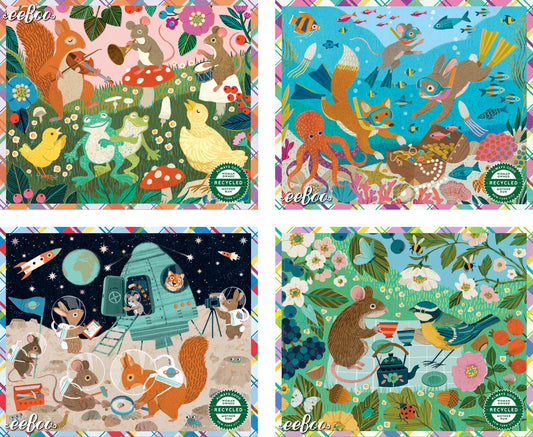 Set of 4 Victoria Ball 36 Piece Mini Jigsaw Puzzles eeBoo