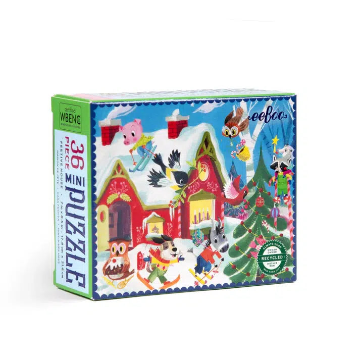 Set of 4 Woodland Holiday 36 Piece Mini Jigsaw Puzzles eeBoo