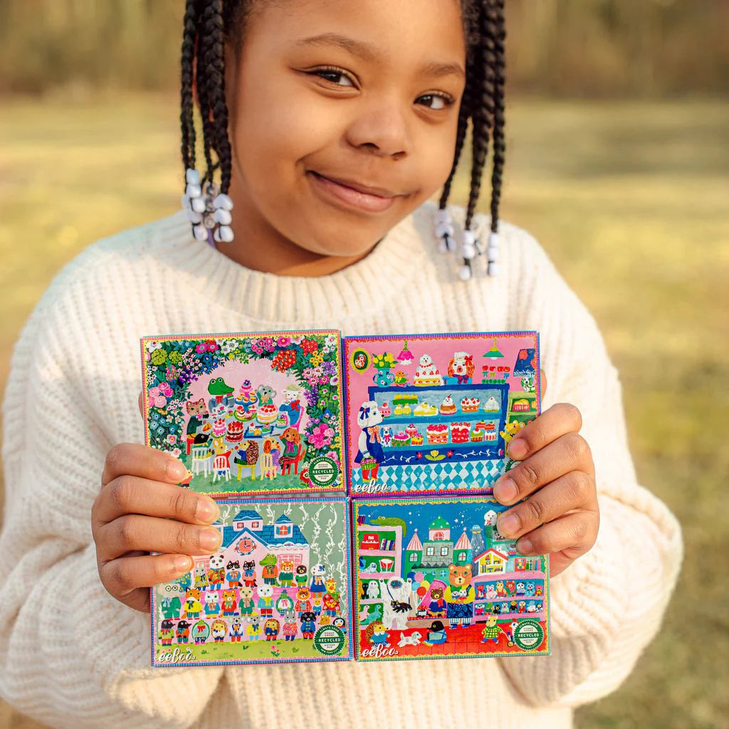 Set of 4 Yumi's 36 Piece Mini Jigsaw Puzzles eeBoo