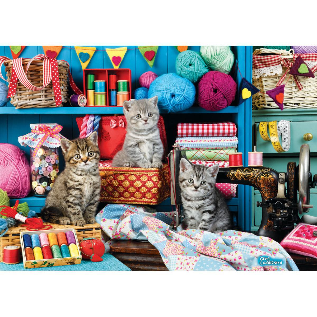 Sewing Room Kittens 48 Connecting Pieces Jigsaw Puzzle Eurographics