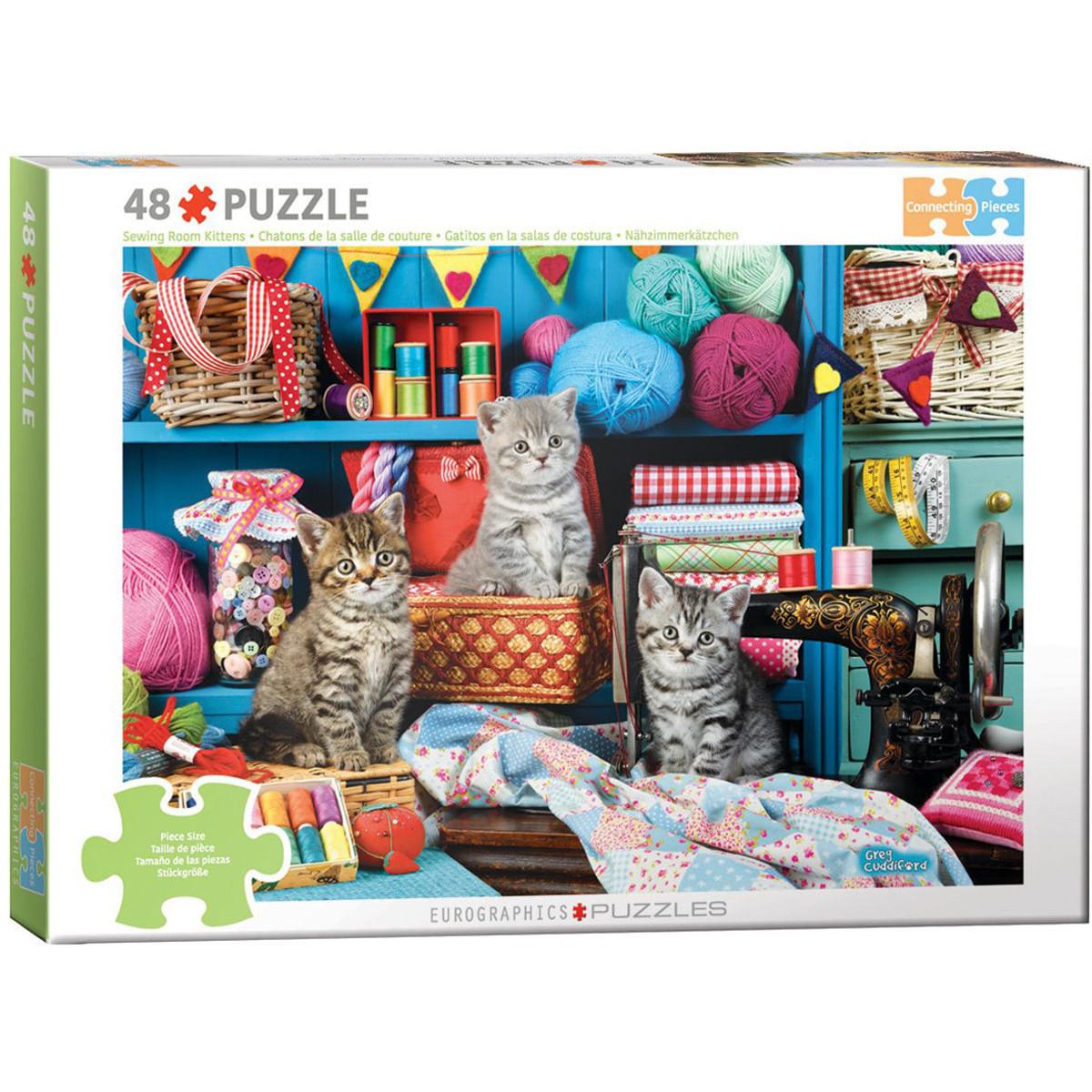 Sewing Room Kittens 48 Connecting Pieces Jigsaw Puzzle Eurographics