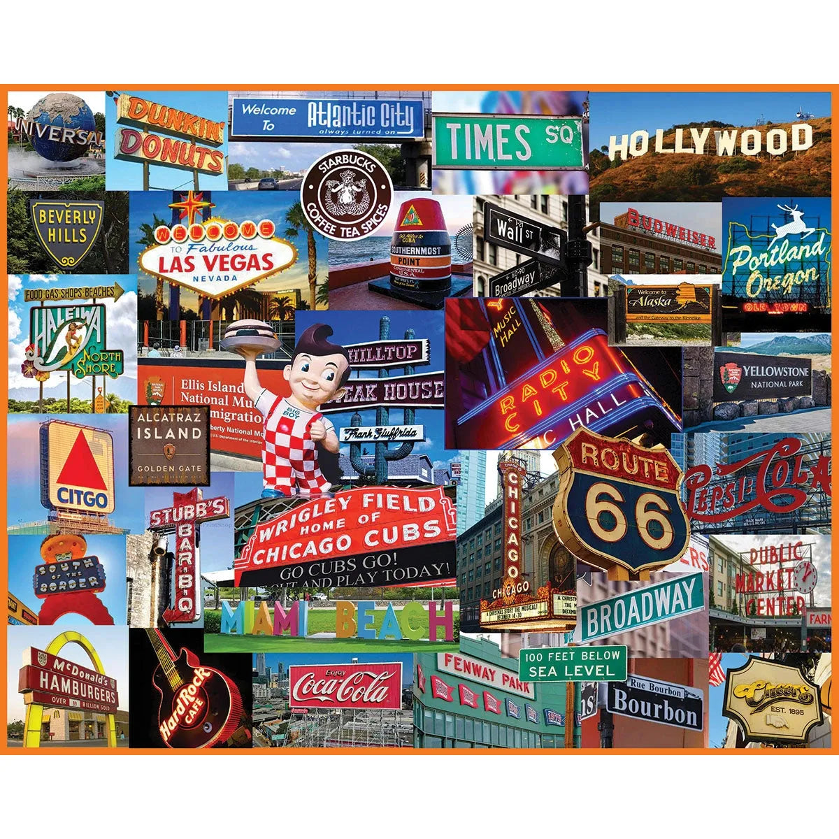 Signs Across America 1000 Piece Jigsaw Puzzle White Mountain