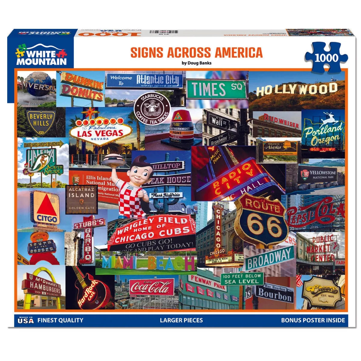 Signs Across America 1000 Piece Jigsaw Puzzle White Mountain