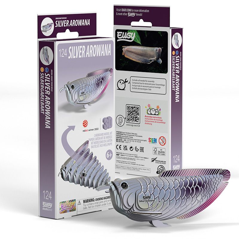 Silver Arowana 3D Cardboard Model Kit Eugy