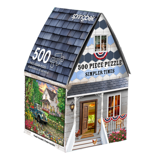 Simpler Times 500 Piece Jigsaw Puzzle in Shaped Box Springbok