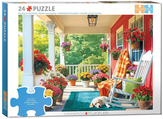 Sleeping on the Porch 24 Connecting Pieces Jigsaw Puzzle Eurographics